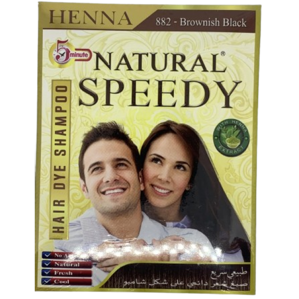 Henna Natural Speedy Hair Dye Shampoo Brownish Black 30ml