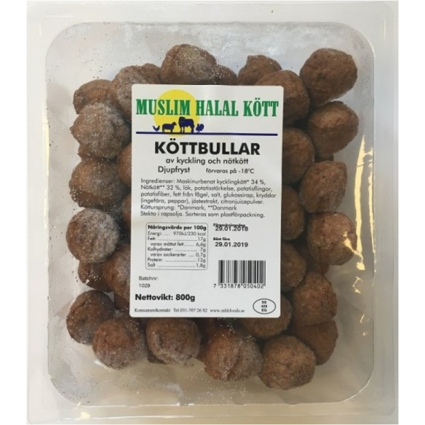 Mhk Köttbullar av Kyckling & Nötkött 800g fryst