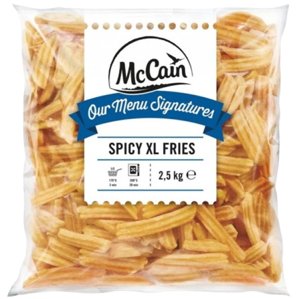 McCain Pommes Spicy XL Fries 2,5kg fryst