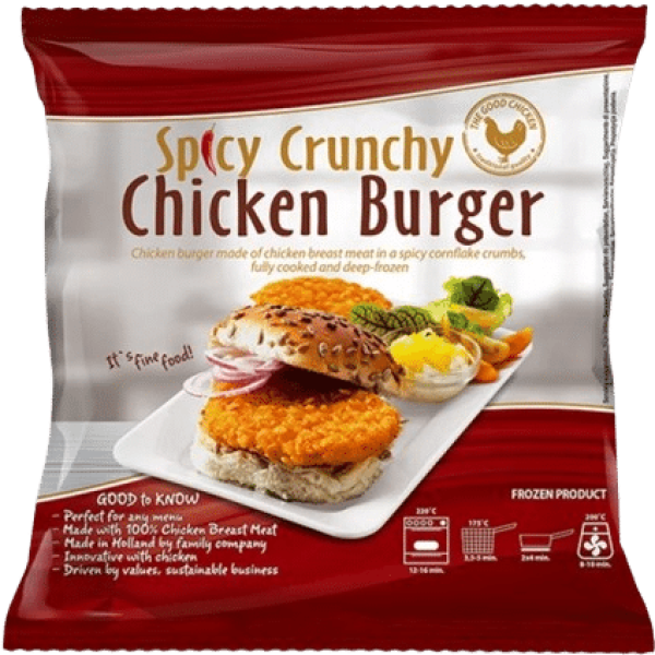 Elburg Spicy Crunchy Chicken Burger 1kg fryst